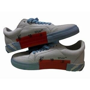 Off White Virgil Abloh Low Canvas Sneakers White Blue Size 42 Men’s‎ Shoes